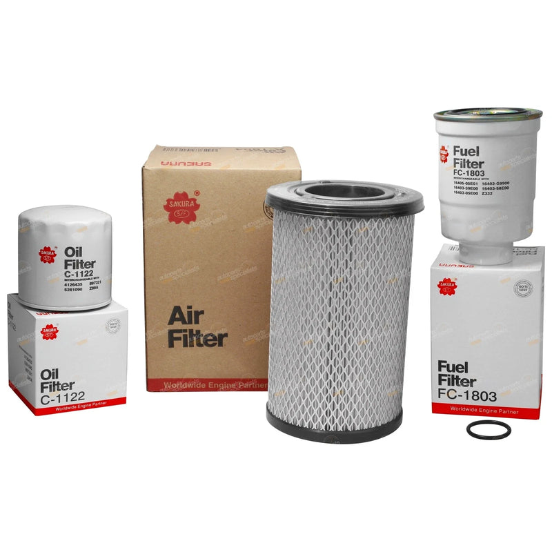 Oil Air Fuel Filter Service Kit Nissan Navara D22 2.5L YD25DDTi (2002-2016)