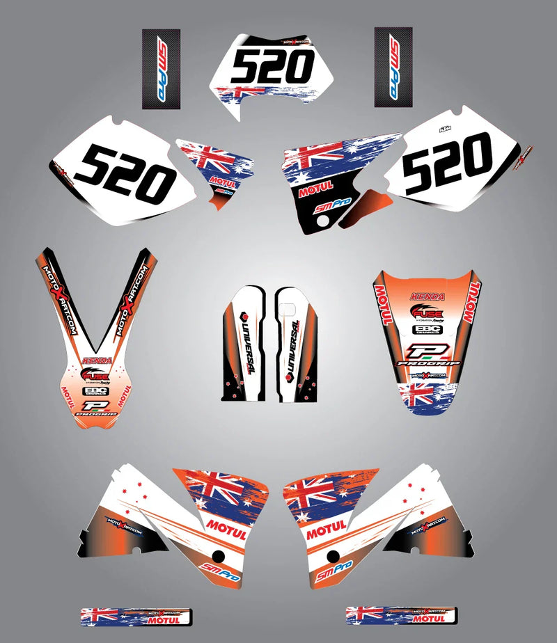 KTM EXC Aussie Pride Full Graphics Kit (2003)