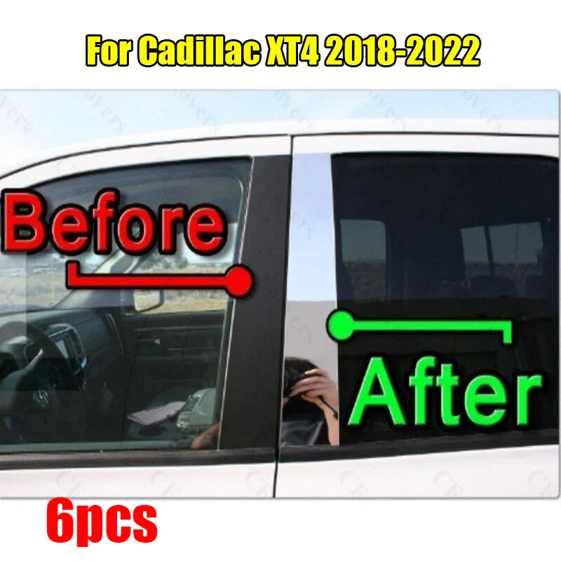 Cadillac XT4 6PCS Set / Pillar Trim Door Cover Mirrored Post (2018–2022)