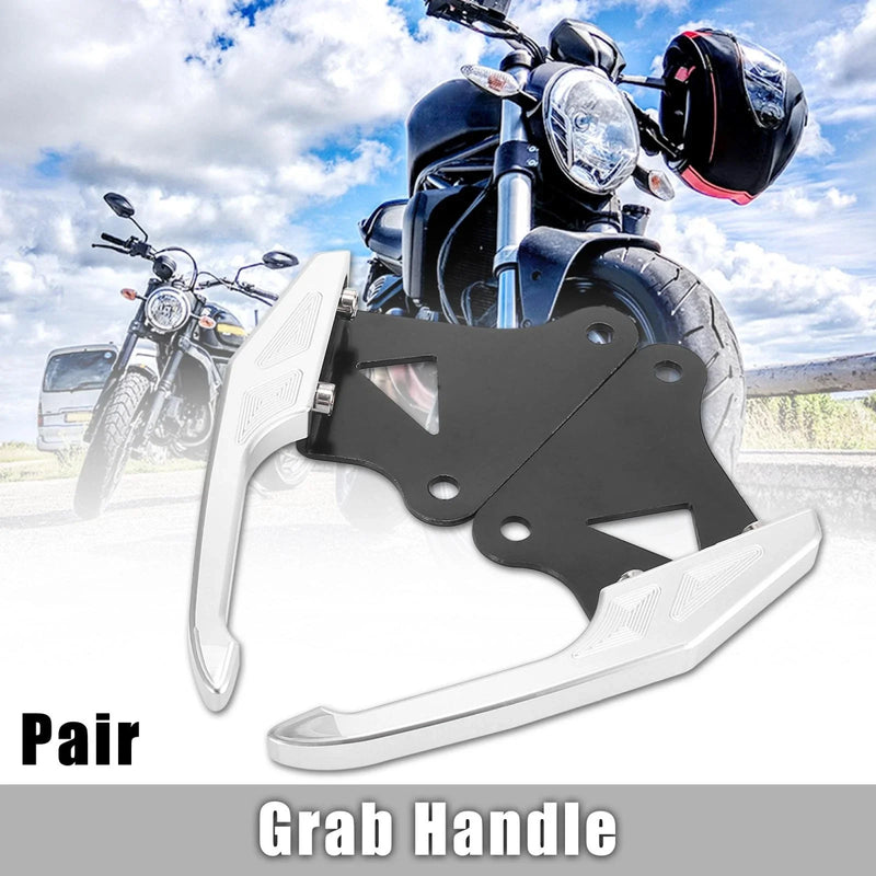 Honda MSX125 Rear Seat Grab Bars Handle Silver Tone Pair