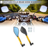 M8 / M10 Motorcycle Rear View Mirrors Black Gold Tone Aluminum Alloy