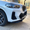 BMW G01 X3 X4 M-Sport Gloss Black Front Bumper Lip Splitters (2022-2024)