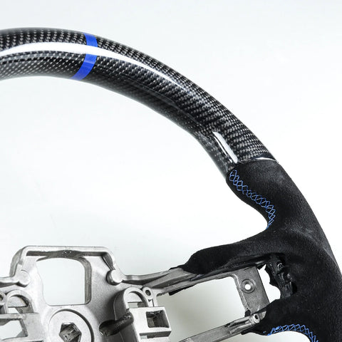 Ford Mustang EcoBoost 2015-2017 Steering Wheel Carbon Fiber Suede Blue