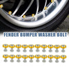 Car 20 Pcs Gold Tone M6 Fender Bumper Washer Bolt Nut Fastener