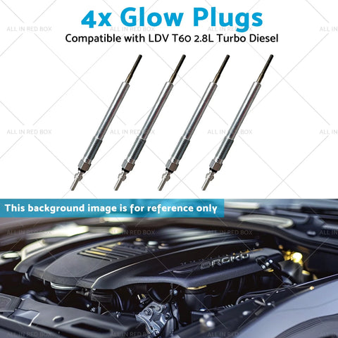 LDV T60 2.8L Turbo Diesel 4 x Glow Plugs (2017 - Present)