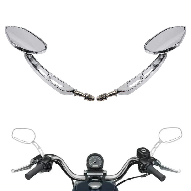Harley Road Street Glide Sportster Dyna Softail Chrome Rear-View Mirrors (2006-2023)
