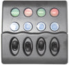 Boat Switch Panel 4 Switch Back Lit, Waterproof Push Circuit Breakers