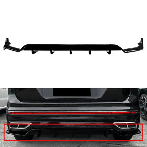 VW Tiguan Glossy Black Rear Bumper Splitter Lip (2021-2023)