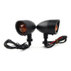 Universal Fit Black Retro Motorcycle Turn Signal Lights