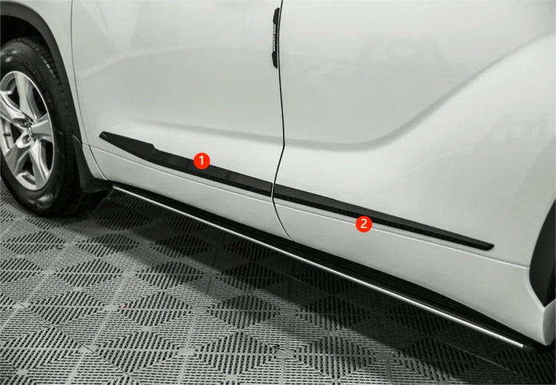 Toyota Highlander Glossy Black Door Side Body Molding Cover Trim (2020-2022)