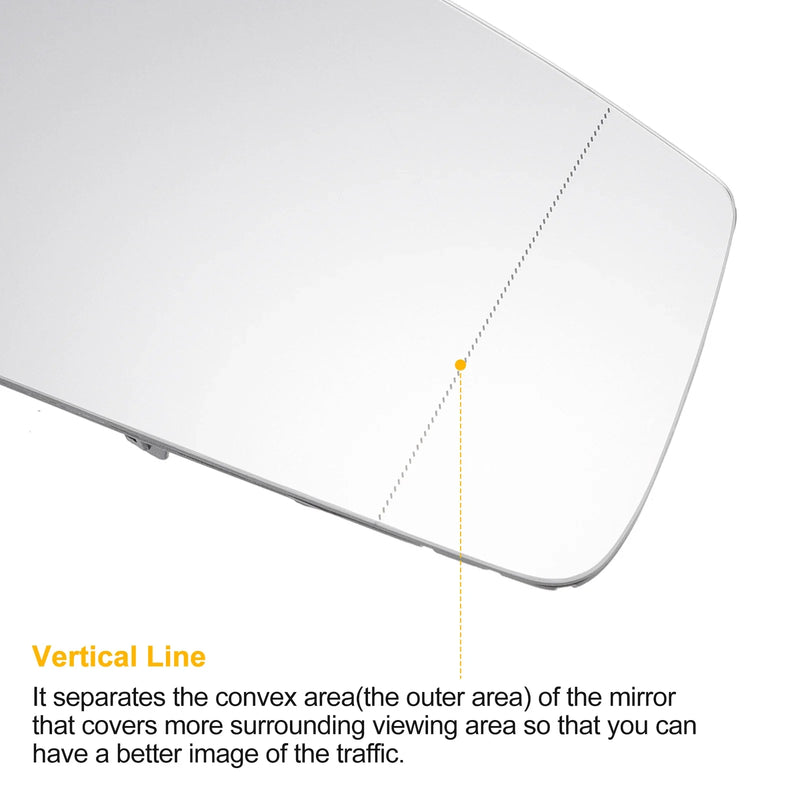 Mercedes-Benz S / C / E-Class Right Side Heated White Mirror Glass