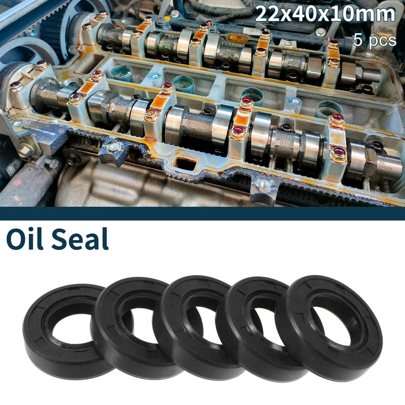 Car Oil Seal / 22x40x10mm / NBR Rubber Seal Ring 5Pcs