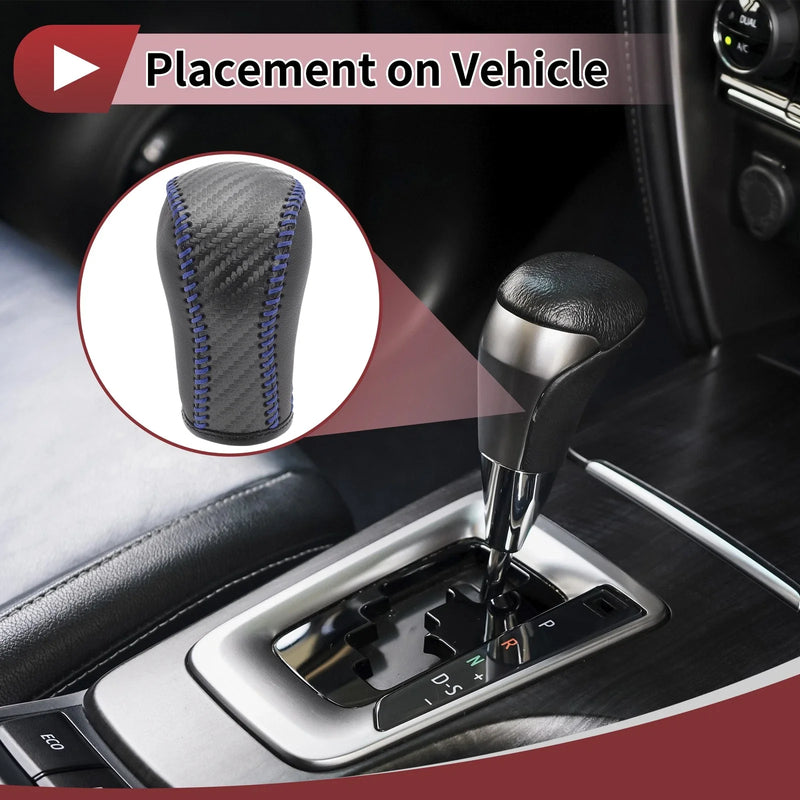 Mazda CX-5 Gear Shift Knob Cover Black Blue Faux Leather (2013-2014)