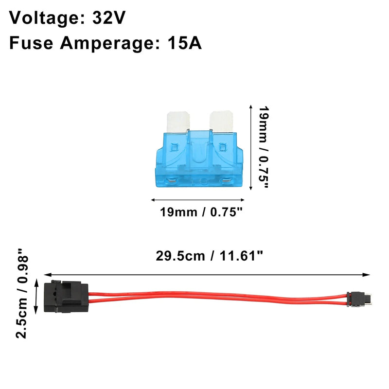 Cars 15A Low Profile Mini Fuse Adapter