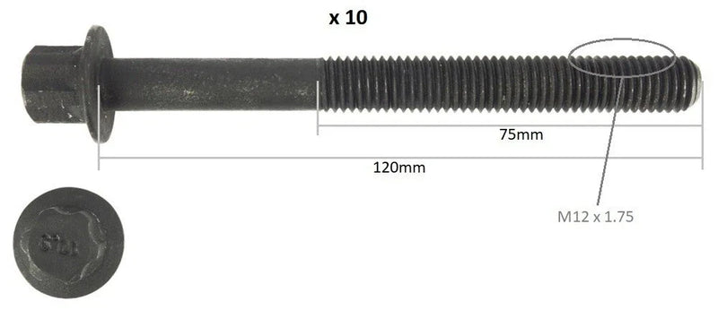 Nissan X-Trail XTRAIL T31 2.5L QR25DE Cylinder Head Bolt Set (2004–2014)