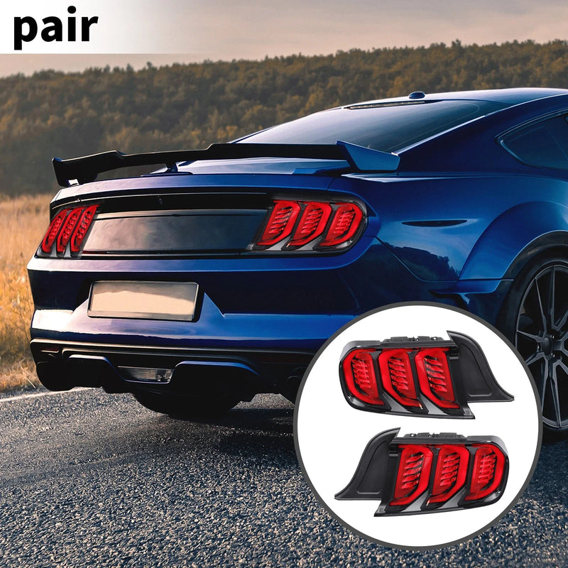 Ford Mustang 2015-2016 - Black 2 x Lights OLED Tail Lights Assembly