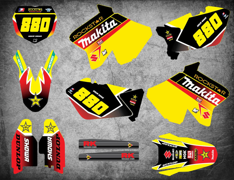 Suzuki RM 250 (2006-2018) PODIUM STYLE Stickers Custom Graphics Full Kit