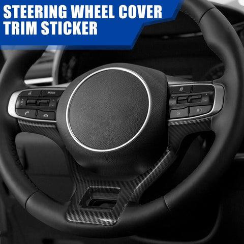 Kia K5 2021-2022 Carbon Fiber Pattern Steering Wheel Cover Trim