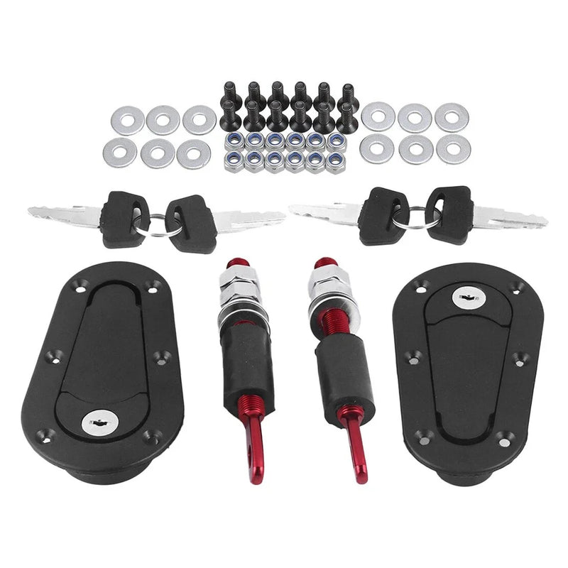 Universal Racing Car Flush Mount Quick Release Hood Latch Pin Locking Kit