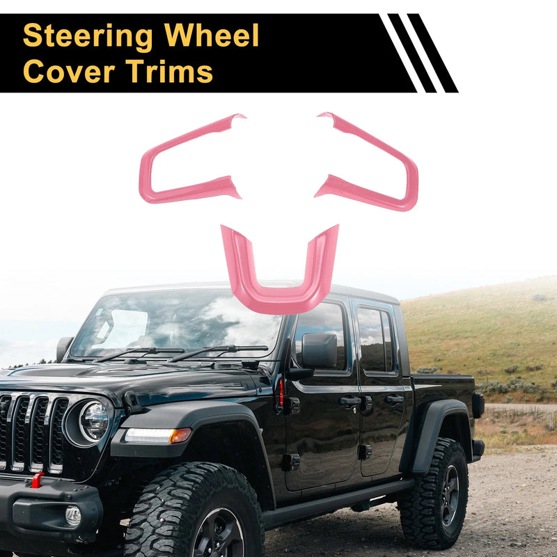 Jeep Wrangler JL JLU (2018-2024) - Pink Steering Wheel Cover Trim