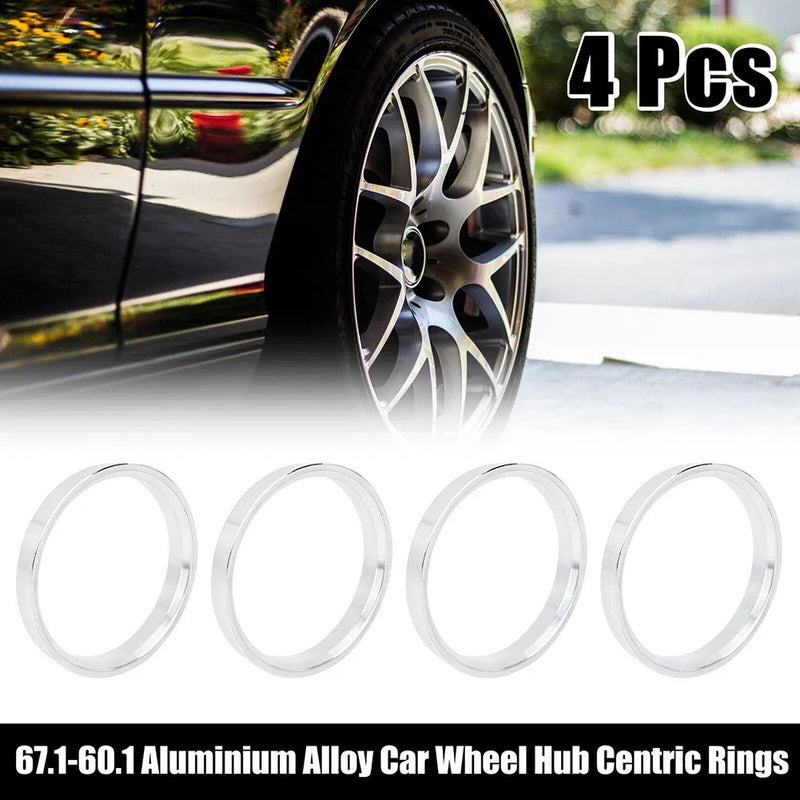 4pcs 67.1–60.1 mm Aluminium Hub Centric Rings Wheel Bore Spacer