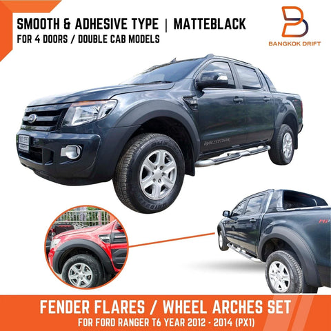Ford Ranger PX1 T6 XLT XL Wildtrak Matte Black Fender Flares (2012-2015)