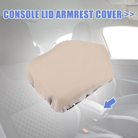 Toyota Prado (2010-2019) Faux Leather Beige Center Console Cover Pad