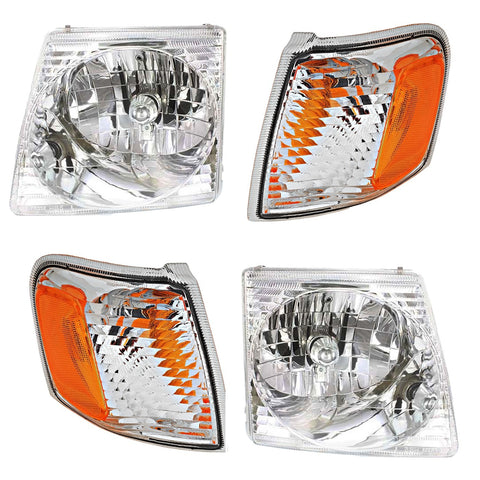 Headlights Head Lamps and Corner Lights Kit For 2001-05