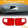 Jeep Wrangler JK 2011-2017 Red 2 x Interior Door Handle Bowl Cover Trim