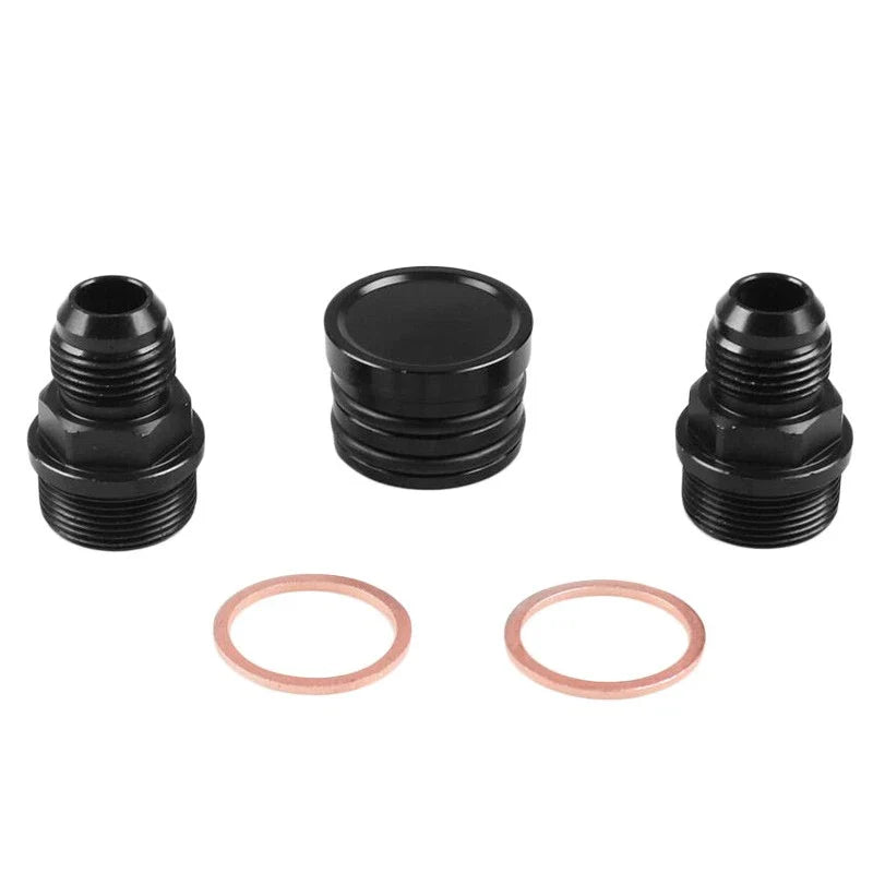 Honda B16 B18C Catch Can Breather Fitting & Block Plug (M28 to 10AN)