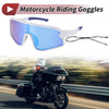 Motorcycle Set Goggles Blue Lens White Frame PC Triacetyl Cellulos