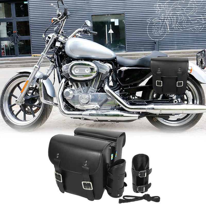 Motorcycle Faux Leather 1 Pair Saddlebag Side Tool Bags