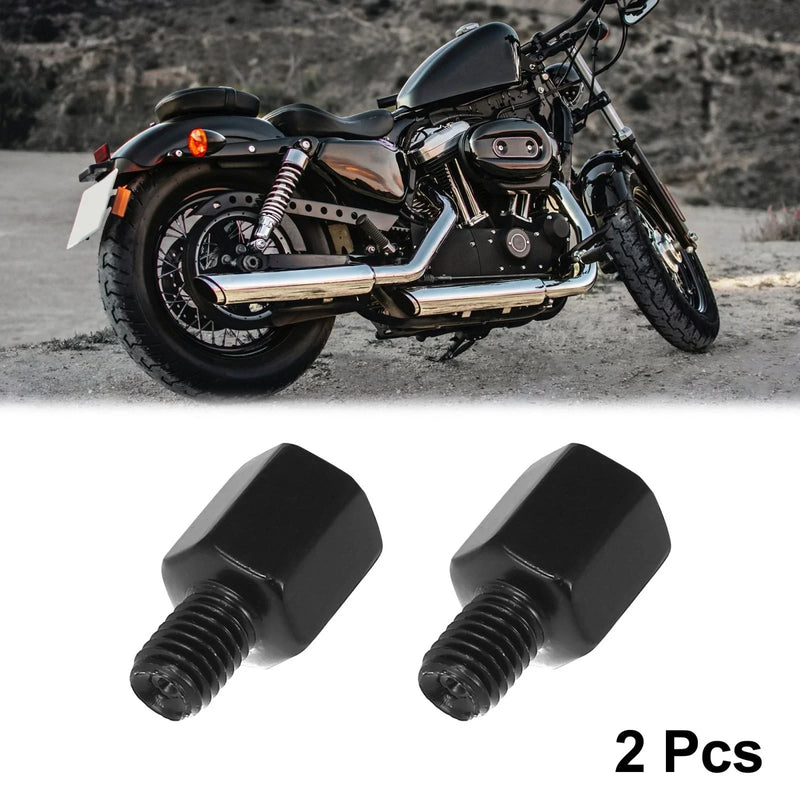 2 x 10mm LH to 8mm RH Black Motorcycle Rearview Mirrors Adapter Bolt Screw