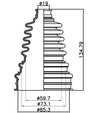 CV Joint Drive Shaft - High Stretch Rubber Universal CV Boot Kit