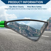 M8 / M10 Rear View Mirrors Triangle Shape Black Green Aluminum Alloy