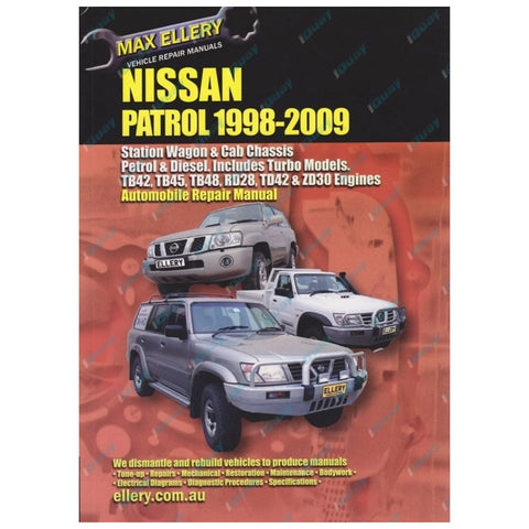 Patrol 1998-09 GU Y61 Book Petrol & Diesel inc Turbo Workshop Repair Manual