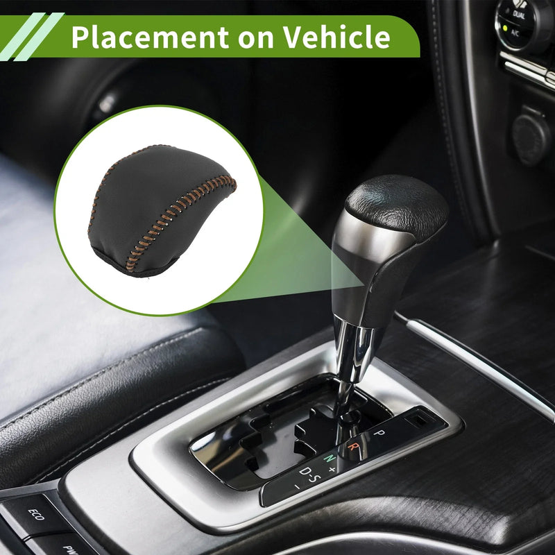 Toyota RAV4 2019-2024 Black Brown Faux Leather Gear Shift Knob Cover