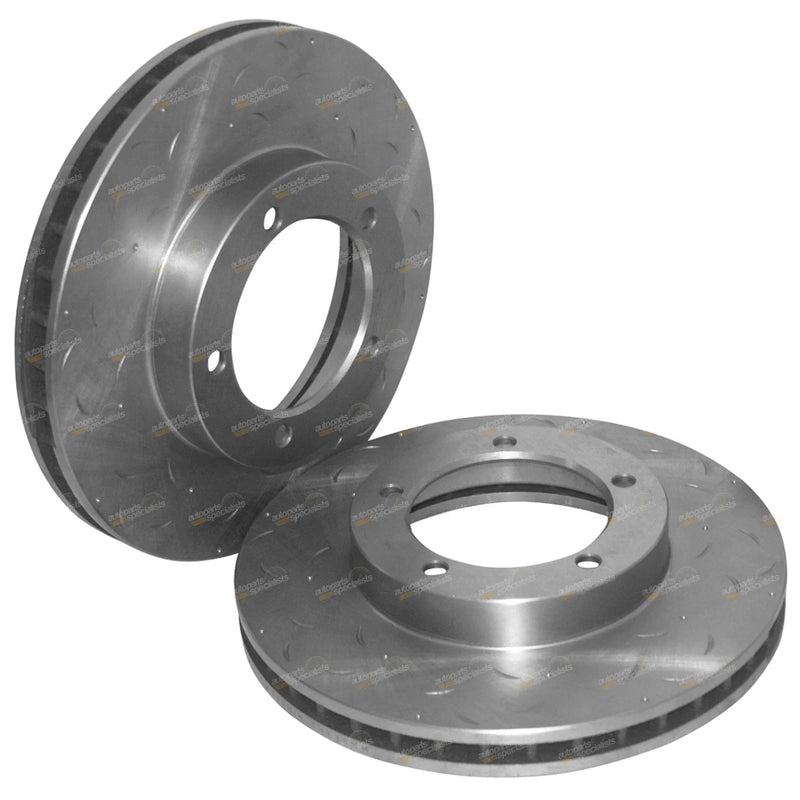 Landcruiser 76-79 Series 2 x Front Drilled Slotted Rotors Pads