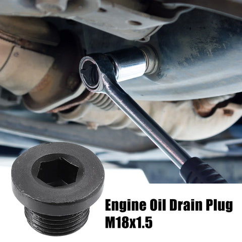 BMW Mazda Black 4 Pcs M18x1.5 Engine Oil Drain Plug Screw