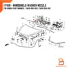 Honda Jazz, Civic, HR-V, CR-V, S2000 Windshield Washer Nozzle Jet (2001-2023)