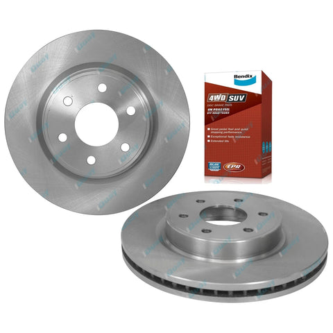 Nissan Navara D23 NP300 2.5L 2015~2020 2 Front Brake Rotors + Pads