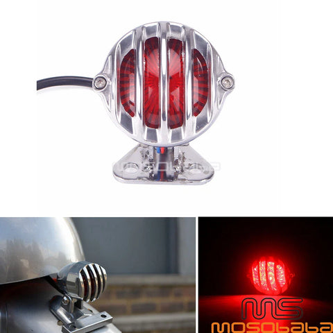 Harley, Honda, Yamaha, Suzuki, Kawasaki Finned Grill Tail Light