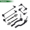 Ford Fusion 8pcs Front Suspension Kit Tie Rod Ends & Sway Bar Links (2006-2012)