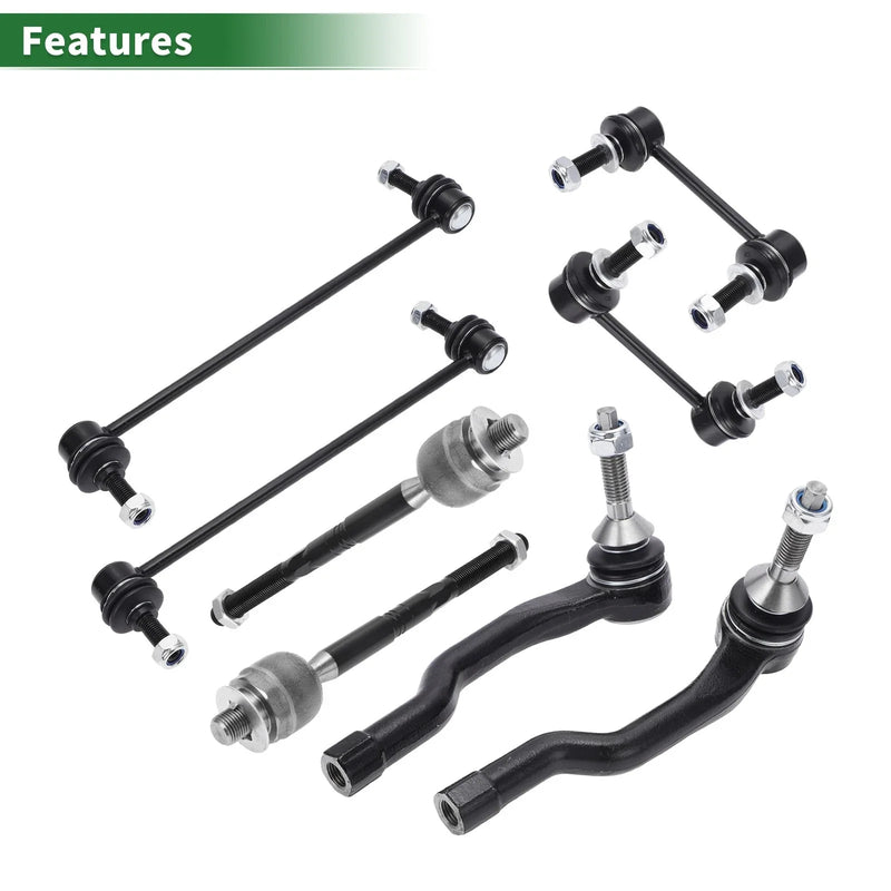 Ford Fusion 8pcs Front Suspension Kit Tie Rod Ends & Sway Bar Links (2006-2012)
