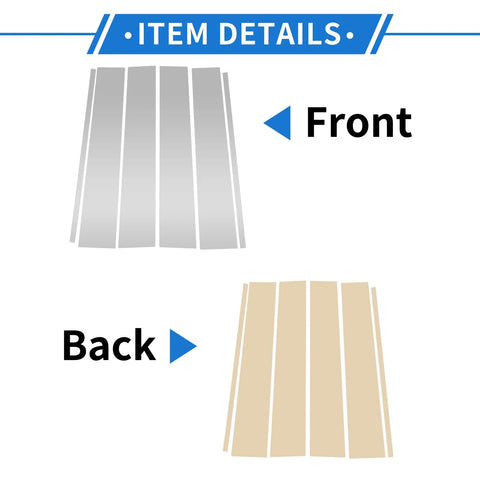 Chevrolet Suburban 6 Pcs Silver Tone Door Pillar Window Trim (2015-2020)