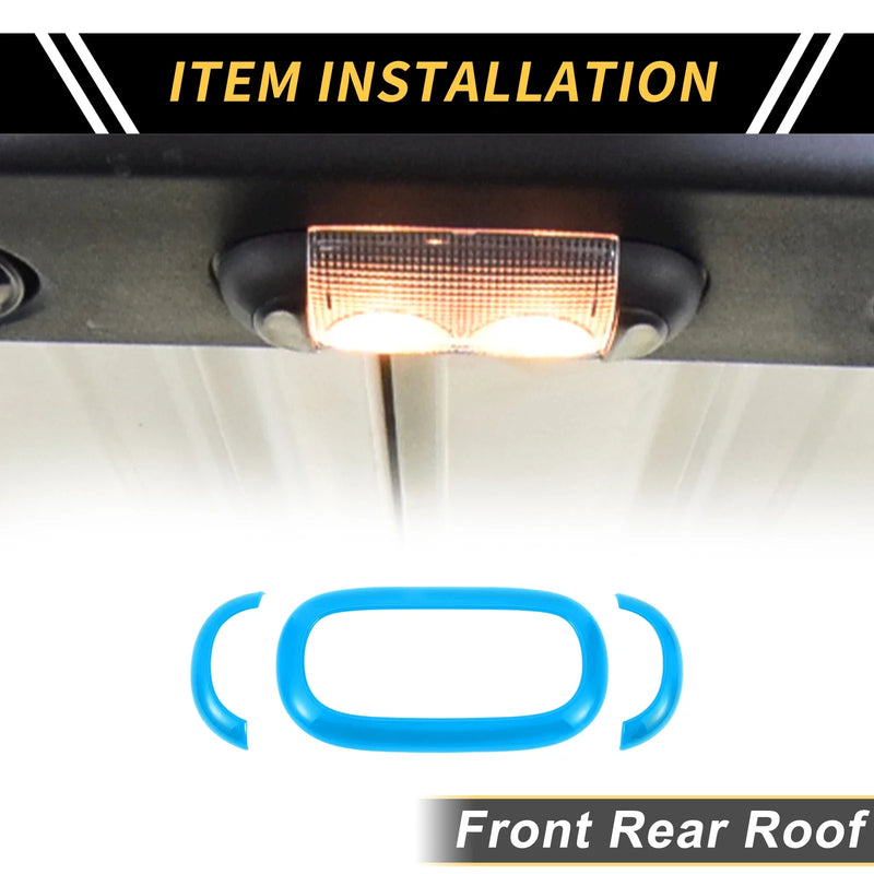 Jeep Wrangler Carbon Fiber Front Rear Roof Reading Light Trim Covers (2007-2018)