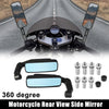 Motorcycle 1 Set 8mm 10mm Screw Thread Rearview Mirror Black