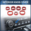 GMC Canyon (2015-2022) - 7 Pcs Red 4WD Headlight Switch Knob Cover Ring