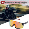 Motorcycle Goggles Red Lens Black Frame PC Cycling Sunglasses
