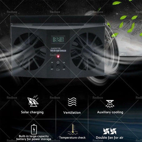 Auto Window Air Vent Exhaust Ventilation Solar Powered Car Cooling Fan
